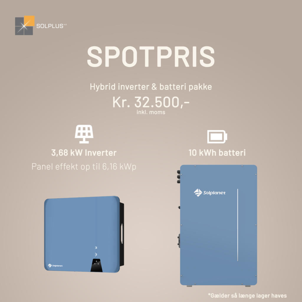 Solplanet 3,68 inverter + 10 kwh batteri