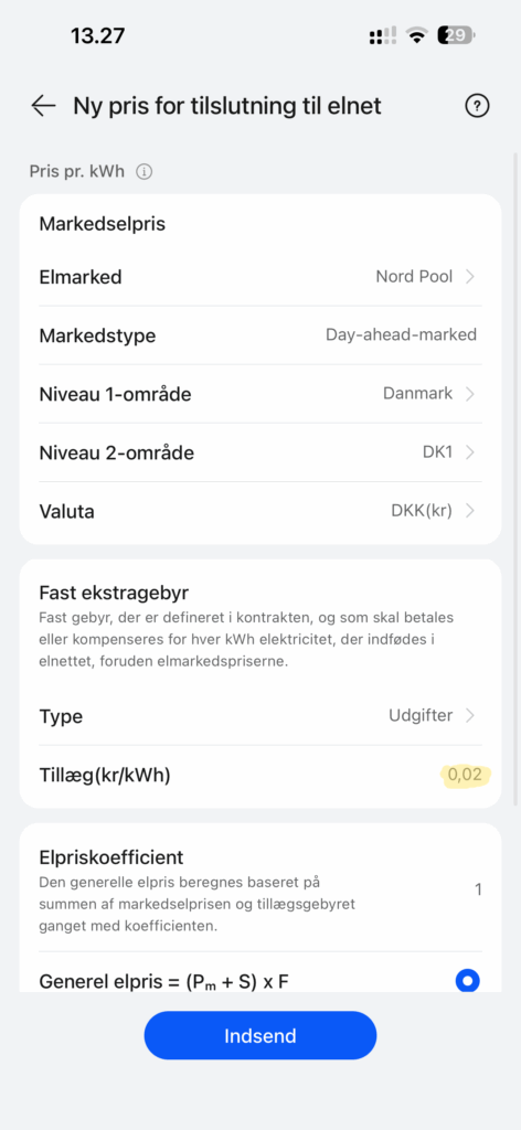 Indtastning af fradrag ved salg af overskudsstrøm