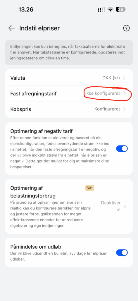 Opsætning af salgspris via Nord Pool i FusionSolar